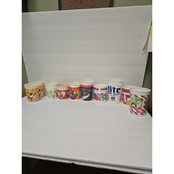 Vintage 1990s Various Disposable Plastic Collector Cups Lot of 10 - Picture 1 of 4